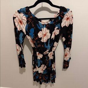 Billabong Black and Blue Floral Dress